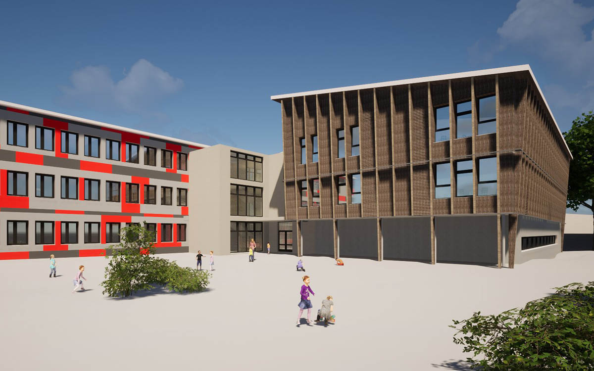 Schulerweiterung um Turnhalle und Ganztagesbetreuung